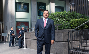 Outside the Fox Business Network studios in New York City.