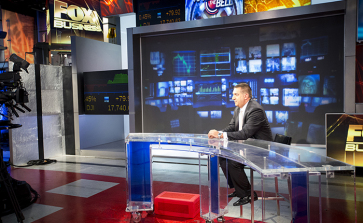 On set for After the Bell at Fox Business Network in New York City.