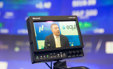 Me captured on the small screen while talking about our Alvarez & Marsal Transaction Advisory Group with Equities Magazine in New York.