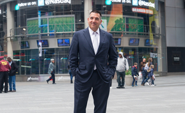 Starting my day at the Nasdaq MarketSite in Times Square New York for an interview with Equities Magazine.