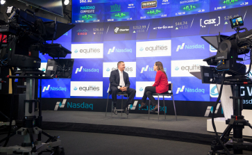 A great snapshot of the set of New York Nasdaq studios.